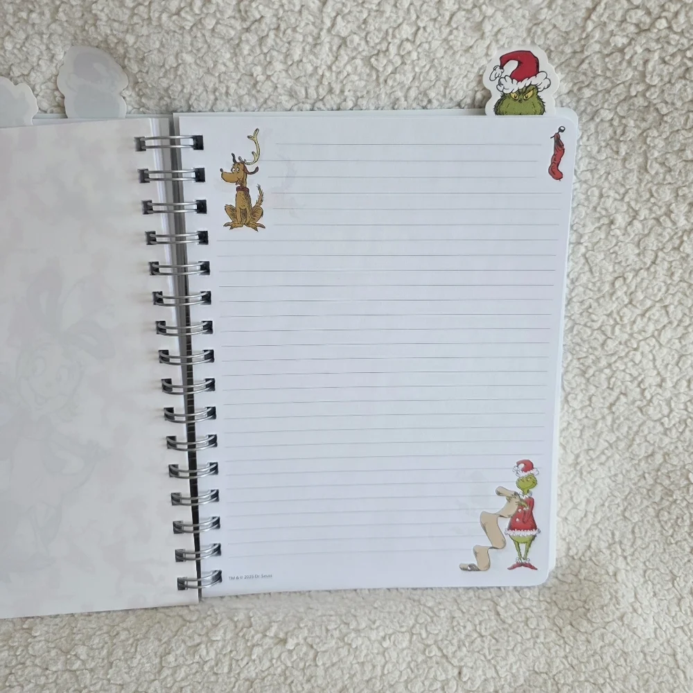 New Dr. Seuss' The Grinch Christmas Journal, Tabs Includes Plastic Cover age 6+